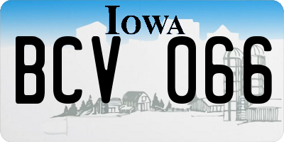 IA license plate BCV066