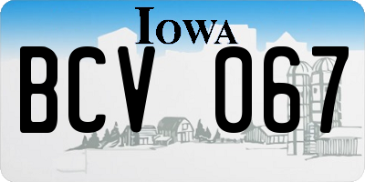 IA license plate BCV067