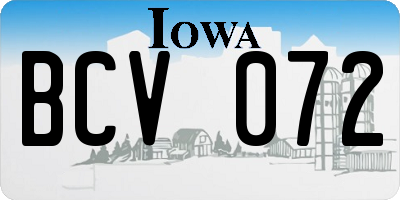 IA license plate BCV072