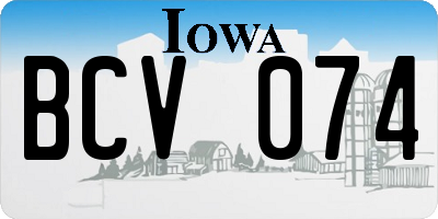 IA license plate BCV074
