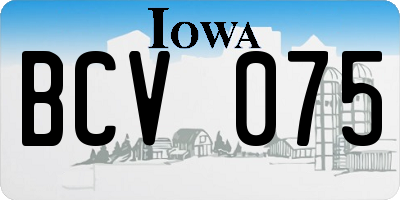 IA license plate BCV075