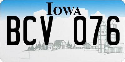 IA license plate BCV076