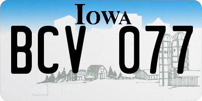 IA license plate BCV077