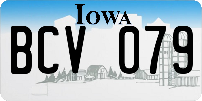 IA license plate BCV079