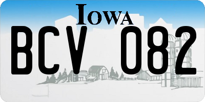 IA license plate BCV082