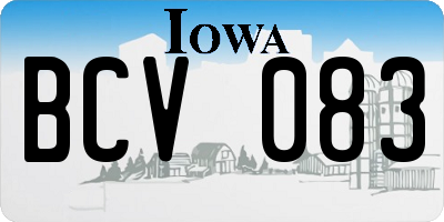 IA license plate BCV083