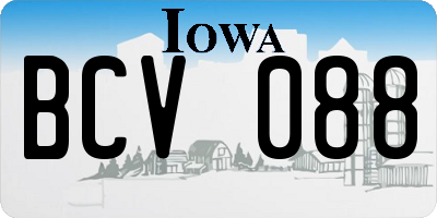 IA license plate BCV088