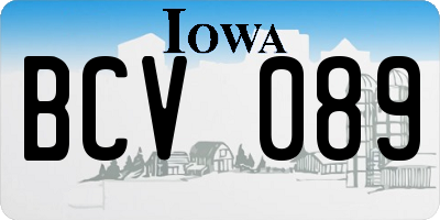 IA license plate BCV089