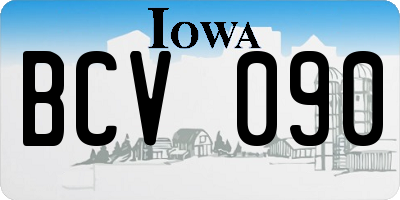 IA license plate BCV090