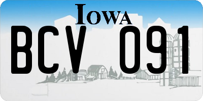 IA license plate BCV091