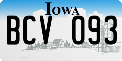 IA license plate BCV093