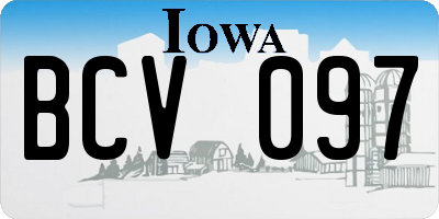 IA license plate BCV097