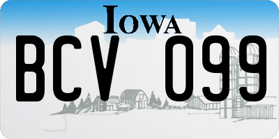 IA license plate BCV099