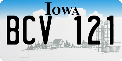 IA license plate BCV121