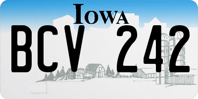 IA license plate BCV242