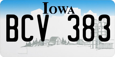 IA license plate BCV383