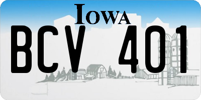 IA license plate BCV401