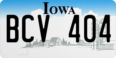 IA license plate BCV404
