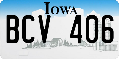 IA license plate BCV406