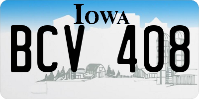 IA license plate BCV408