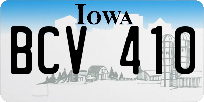 IA license plate BCV410
