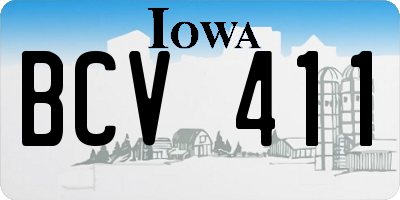 IA license plate BCV411