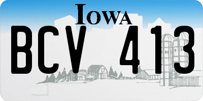 IA license plate BCV413