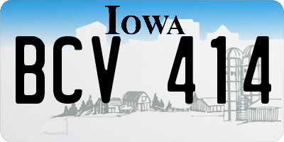 IA license plate BCV414