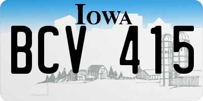 IA license plate BCV415