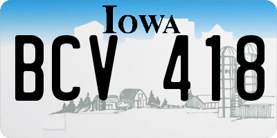 IA license plate BCV418