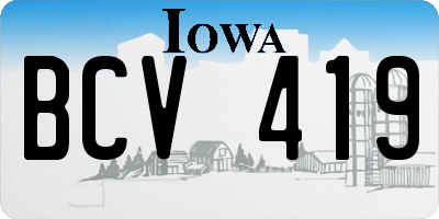 IA license plate BCV419