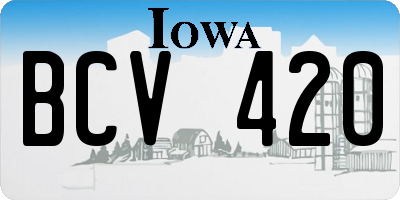 IA license plate BCV420