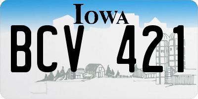 IA license plate BCV421