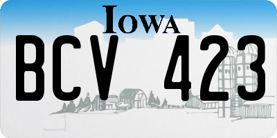 IA license plate BCV423