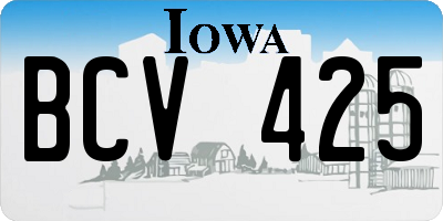 IA license plate BCV425