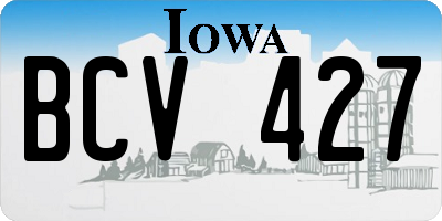 IA license plate BCV427