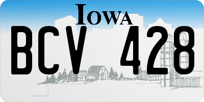 IA license plate BCV428