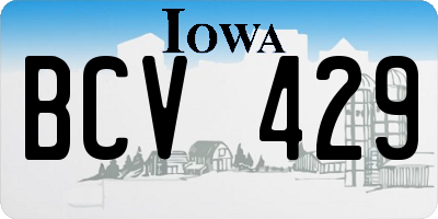 IA license plate BCV429