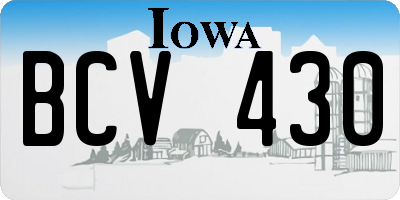IA license plate BCV430