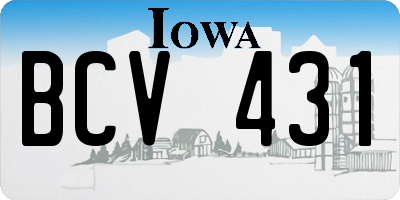 IA license plate BCV431