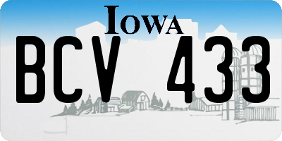 IA license plate BCV433