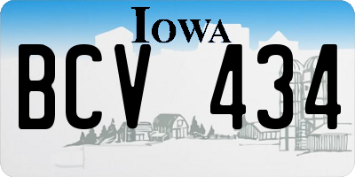 IA license plate BCV434