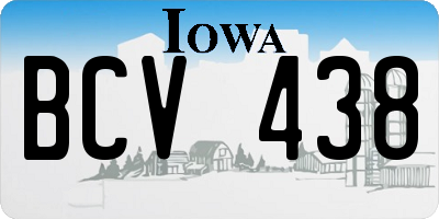 IA license plate BCV438