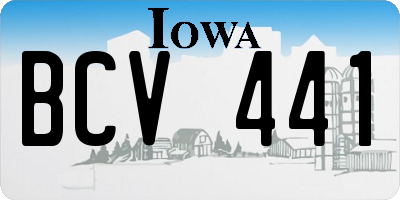 IA license plate BCV441