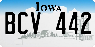 IA license plate BCV442