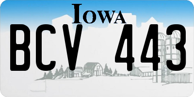 IA license plate BCV443