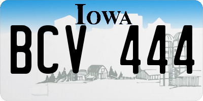 IA license plate BCV444