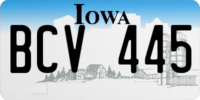IA license plate BCV445