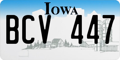 IA license plate BCV447