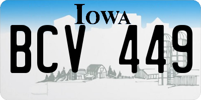 IA license plate BCV449